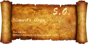 Simonfi Olga névjegykártya